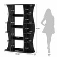 thumbnail image 2 of Yardi Yarda Modern Curved-Shape Black Bookshelf, Decorative Display Storage Unit, Storage Rack for Indoor as Warehouse, Black, 2 of 5