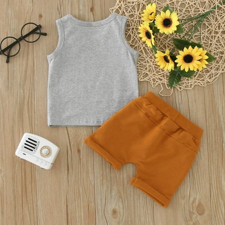 

TOWED22 Toddler Boy Outfit Toddler Baby Girl Valentines Day Outfit Short Sleeve Romper Lollipop Shorts Headband Summer Clothes Grey