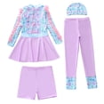 thumbnail image 3 of Tiijoy UPF 50+ Swimsuit for Girls Long Sleeve Swim Dress Shorts Pants Swim Cap Bathing Suits, 4-Piece, Sizes 2-12, 3 of 3