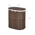 thumbnail image 5 of Seville Classics Hand-Woven Oval Double Laundry Hamper /w Liner, Mocha, 5 of 10