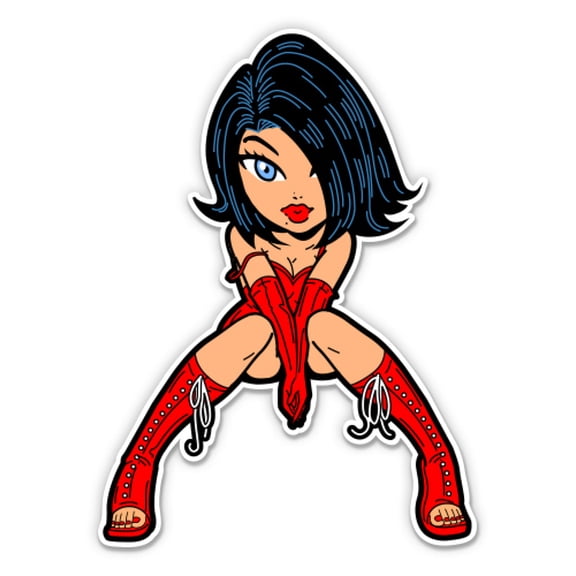 Sexy Girl Hot Red Lips - 3" Vinyl Sticker - For Car Laptop Water Bottle Phone - Waterproof Decal