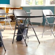 Flash Furniture Rutherford Steel Adult Folding Chairs with Right Handed Tablet Arm, Set of 2, Gray