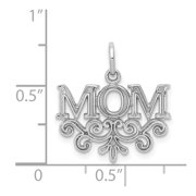 14k White Gold Mom Charm