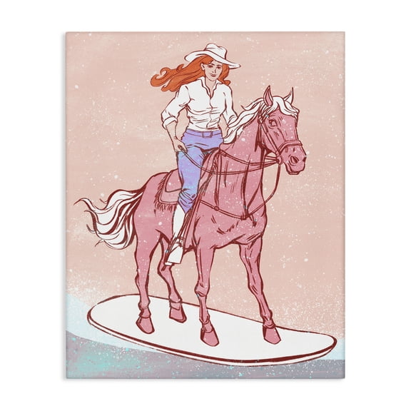 Stupell Industries Traditional Vintage Cowgirl on Board Canvas Art, 16 x 20, by Ziwei Li