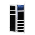 thumbnail image 6 of LIVIZA Full-Length Mirror Jewelry Cabinet with LED Lights &Lockable, Wall Door Mounted Jewelry Armoire Organizer,White, 6 of 8