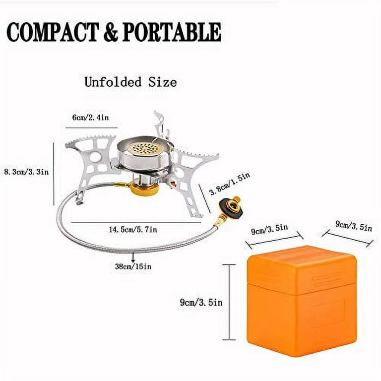  SVNVIOZ Camping Stove, Windproof Backpacking Stove with 3  Burner Cores, Piezo Ignition, Storage Box, 2 Types Fuel Canister Adapters,  Camping Gear Portable Stove for Outdoor Camping Hiking Cooking : Sports &  Outdoors