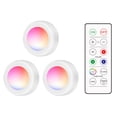 thumbnail image 1 of Yeacher LEDs Puck Light Cabinet Lighting with Remote 16RGB Closet Light 10 Dimmer Timer Function Wirelessly Battery Operated Night Lamp for Kitchens Bathrooms Wardrobe Party, 1 of 8