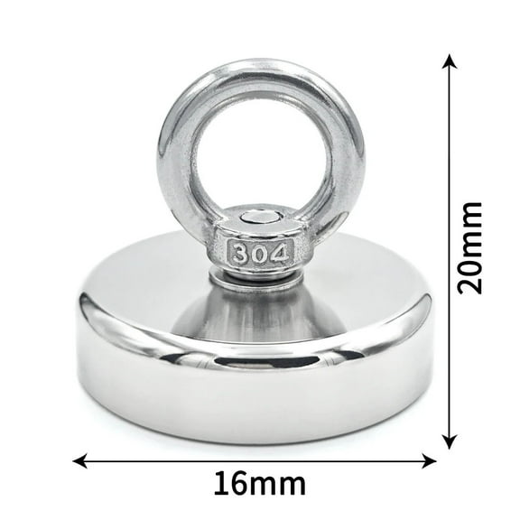 D16~D42mm Super Strong Neodymium Fishing Hook N52 Heavy Duty Rare Earth Neodymium with Countersunk Hole Eyebolt Salvage Magnetic