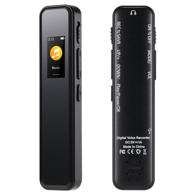 Grabadora de voz digital 64G Reproductor de música MP3 con reproducción de grabación activada