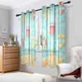 thumbnail image 2 of Yayeee Window Curtains Set of 2 for Living Room Light Filtering 63"x42", Blue Beach Pattern, 2 of 7