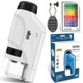 thumbnail image 3 of 60-120x Pocket Microscope Electric Mini Microscope with LED Light Portable High Definition Children Microscope with Specimens for Kids Students Microbiological Observation Learning, 3 of 10
