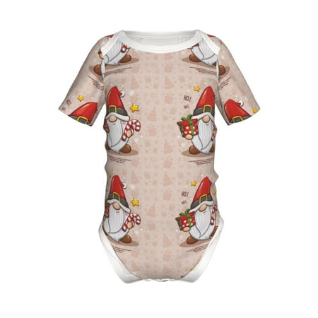 

Coaee Christmas Gnome star for Soft Baby Short-Sleeve Bodysuit Baby Climbing Clothes Baby Girls Boys Bodysuit Romper-18 Months