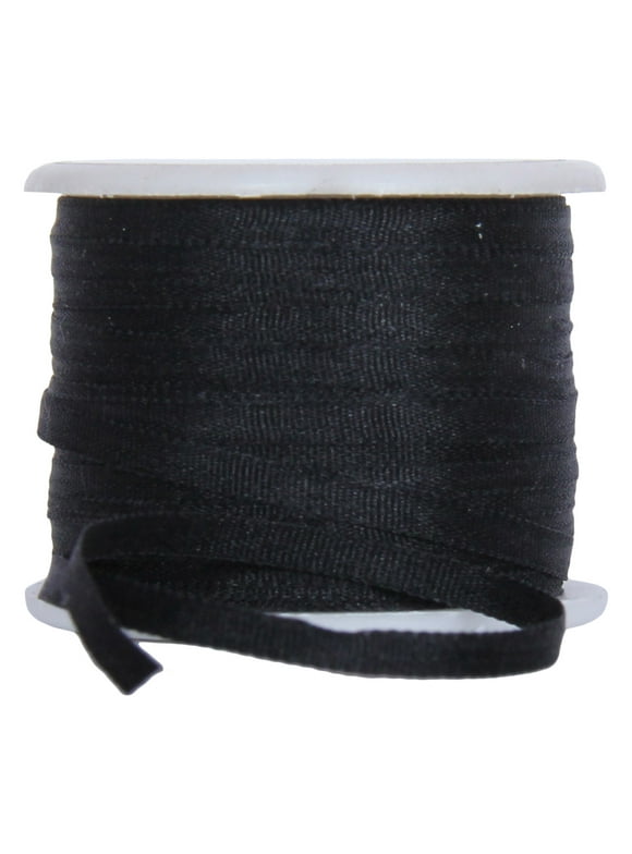 100% Pure Silk Ribbon by Threadart - 2mm Black - No. 002 - 3 Sizes - 50 Colors Available