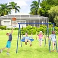 thumbnail image 3 of Fiziti 5 in 1 Heavy Duty Swing Set, Adjustable, for Kids 3-12, Backyard Playset, 3 of 9