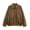 Brown, variant on Women's Cozy Faux Shearling Bomber Jacket Stand Collar Zip-Up Short Teddy Coat Versatile Outerwear for Daily Cold Weather