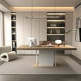 thumbnail image 4 of 160 - 200 Cm Aged Wood Effect Dining Table, Extendable For 6 10, White Oak, Strong Base Table Dining, Look, 10 People, Stable Stand, 4 of 6