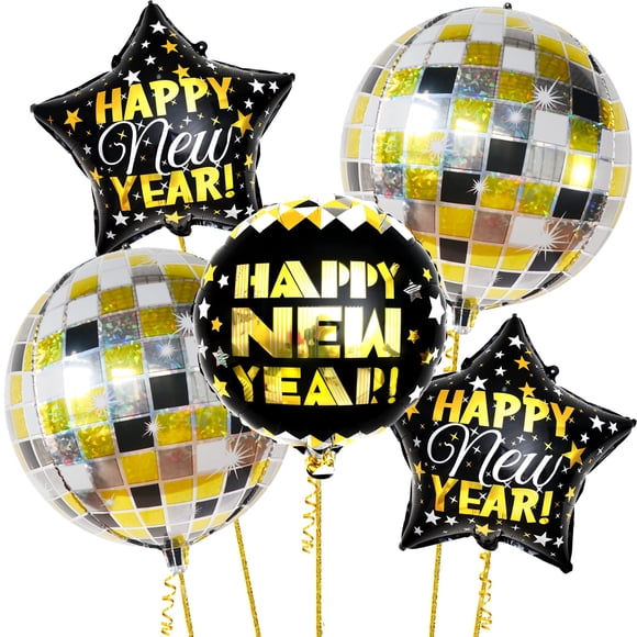 Globos KatChon Happy New Years de 22 cm para fiestas, diseño Disco