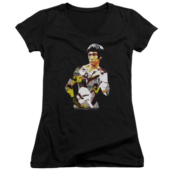 Bruce Lee Body Of Action Junior Women's T-Shirt V-Neck Black