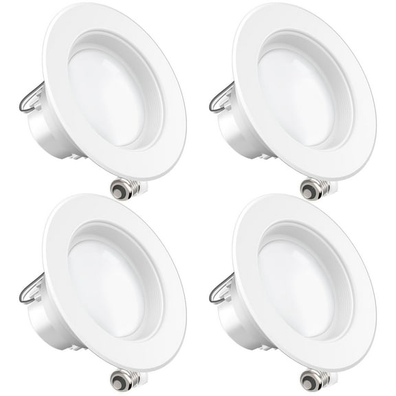 Sunco 4 Inch LED Recessed Lights, Retrofit Can Light for Ceiling, Baffle Trim, 660 LM, 11W (60W Equivalent), 4000K Cool White, Dimmable, Damp Rated ETL 4 Pack