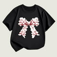 thumbnail image 4 of THDHVS Girls Shirts,Girls Tops,Girls Soft Short Sleeve T-Shirts Glitter Print Cute Design Black 7-8 Years, 4 of 4