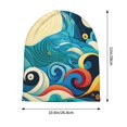 thumbnail image 5 of Beanie Hats for Men and Women, Abstract Ocean Waves Patterns Adult Unisex Knit Hat Winter Warm Skull Cap, 5 of 7