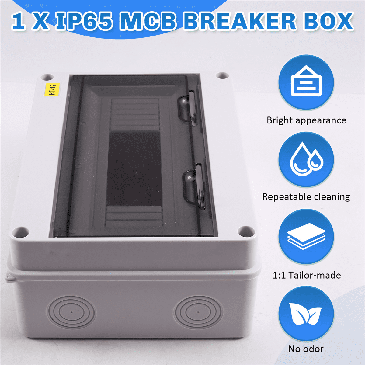 HT Series Junction Box 12WAY PC IP65 Waterproof Distribution Box Outdoor Plastic Electrical HT-12Way for Circuit Breaker