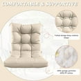 thumbnail image 4 of Pakunoda Chairs Cushions 42" X 21" Tufted Non Slip Pad Seat and Seatback 4 Set Cushion with Ties for Patio Outdoor & Indoor Rocking Chair, Cream, 4 of 6