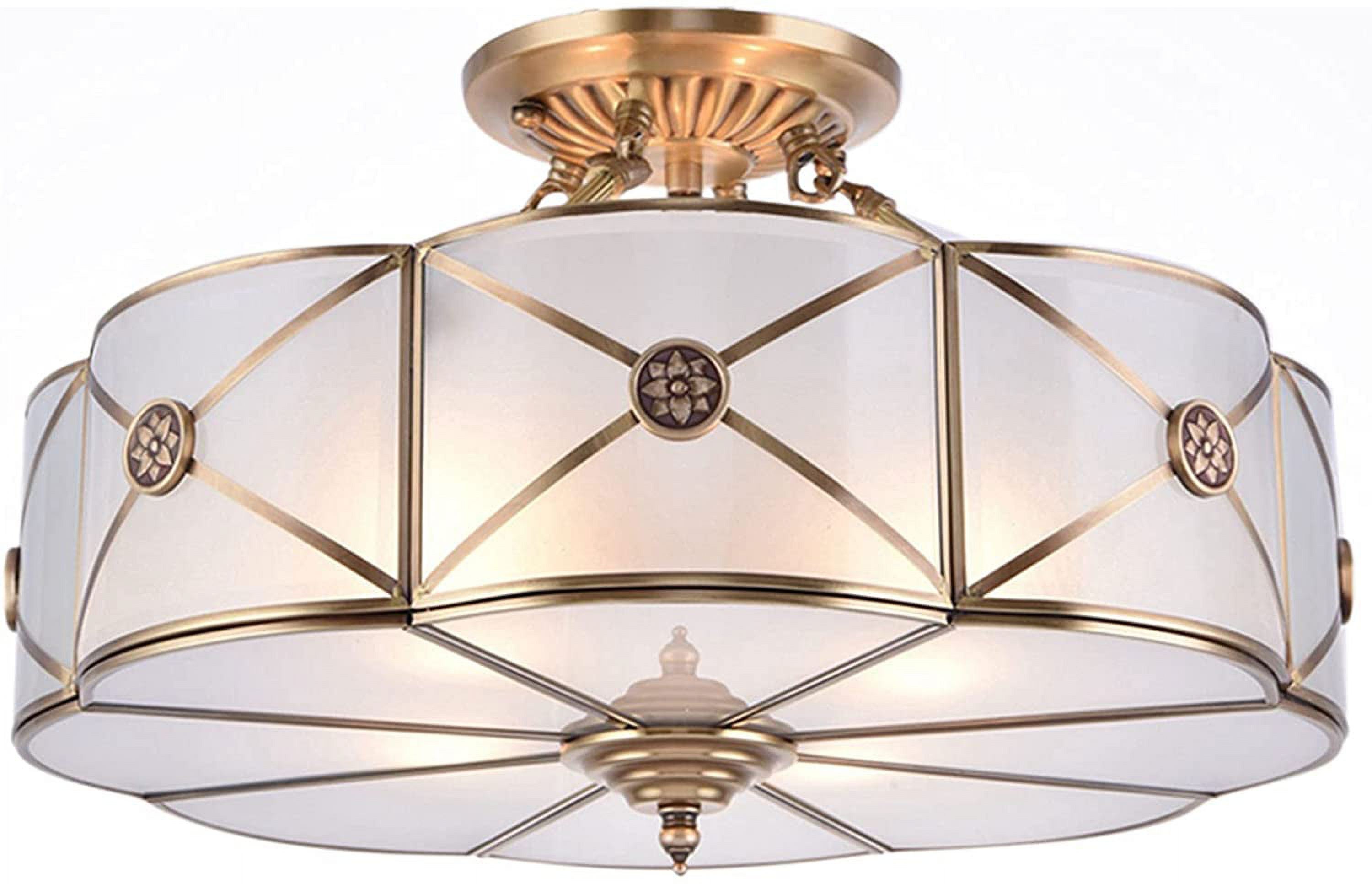 DENEST 4 Light Tiffany Style Chandelier Ceiling Stained Glass Pendant Lamp Hanging Light