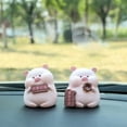 thumbnail image 3 of KERISTE Cute Cartoon Pig Car Decoration Car Center Console Interior Dashboard Accessory E, 3 of 6