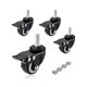 thumbnail image 1 of Casters Wheels, Casters 4 Heavy Duty - Threaded Stem Mount (5/16in) Swivel Casters with Brake, for Cart Furniture, 1 of 5