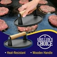 thumbnail image 4 of Grillers Choice Round and Rectangle Iron Grill Press with Wooden Handle (2 Count), 4 of 6