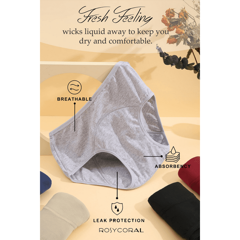 3 Pack Viscose Made from Bamboo Skin-Friendly Absorbent Menstrual Period  Panty Incontinence - Elephant