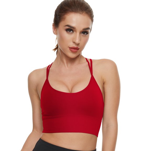 MAYLISACC Sports Bras for Women, Strappy Sports Bra Elegant Crisscross Back Sport Bras Medium Impact Sports Bras Workout Crop Tops for Women