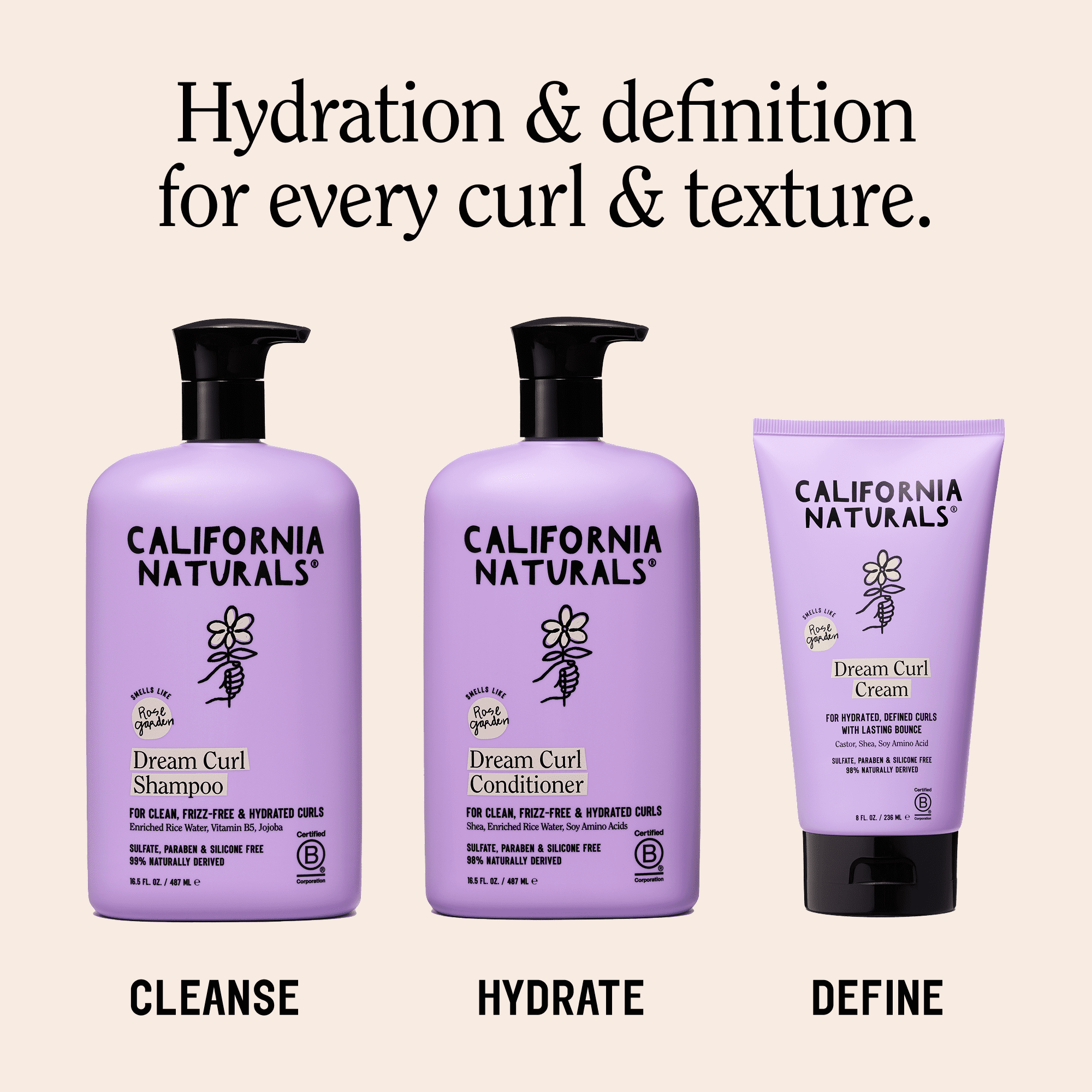 California Naturals Curl Cream for Curly Hair, 8 fl oz