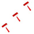 thumbnail image 3 of Wweixi Delicate Embossed Pattern Painting Roller with Plastic Handle Add Touch of Sophistication to Living Space Red Type B 3Set, 3 of 6