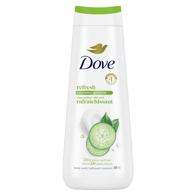 Dove Body Wash for 24H Lotion-Soft Skin Cucumber + Green Tea Refresh, 591 ml