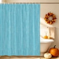 thumbnail image 3 of Pure Color Shower Curtain, Waterproof Shower Curtains for Bathroom, Contemporary Simple Linen Texture Turquoise Washable Fabric Bathtub Curtain Set Bath Decor with 12 Hooks 48"x72", 3 of 8