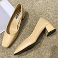 thumbnail image 6 of TAIAOJING Women Casual Spring Summer Casual Single Thick Heel Medium Heel Solid Color Shallow Mouth Fashion Shoes Zapatos, 6 of 6