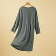 thumbnail image 4 of Dreluolixuan Long Nightgowns for Women Lightweight Loose Nightgown Crew Neck Sleep Dress Solid Casual Sleepwear, 4 of 6