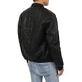 thumbnail image 4 of Ma Croix Mens Faux Leather Jacket PU Biker Rider Coat Outerwear, 4 of 5