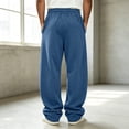 thumbnail image 4 of Yongwang Mens Baggy Sweatpants Drawstring Elastic Waist Wide Leg Pants Athletic Outfits Long Trousers with Pockets, 4 of 8
