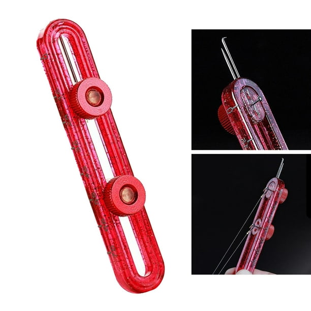 Portable Fishing Knot Tying Tool, Double Hooks Tier, Durable Fishhook DIY  Red 