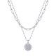 thumbnail image 1 of Collar Ursteel Silver Paperclip con inicial de moneda en capas, 1 of 7