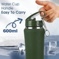 thumbnail image 4 of Insulated Water Bottle 20 OZ Stainless Steel Water Bottle with Straw Metal Water Bottle Double Wall Leakproof Keeps Drinks Hot and Cold (Green), 4 of 7