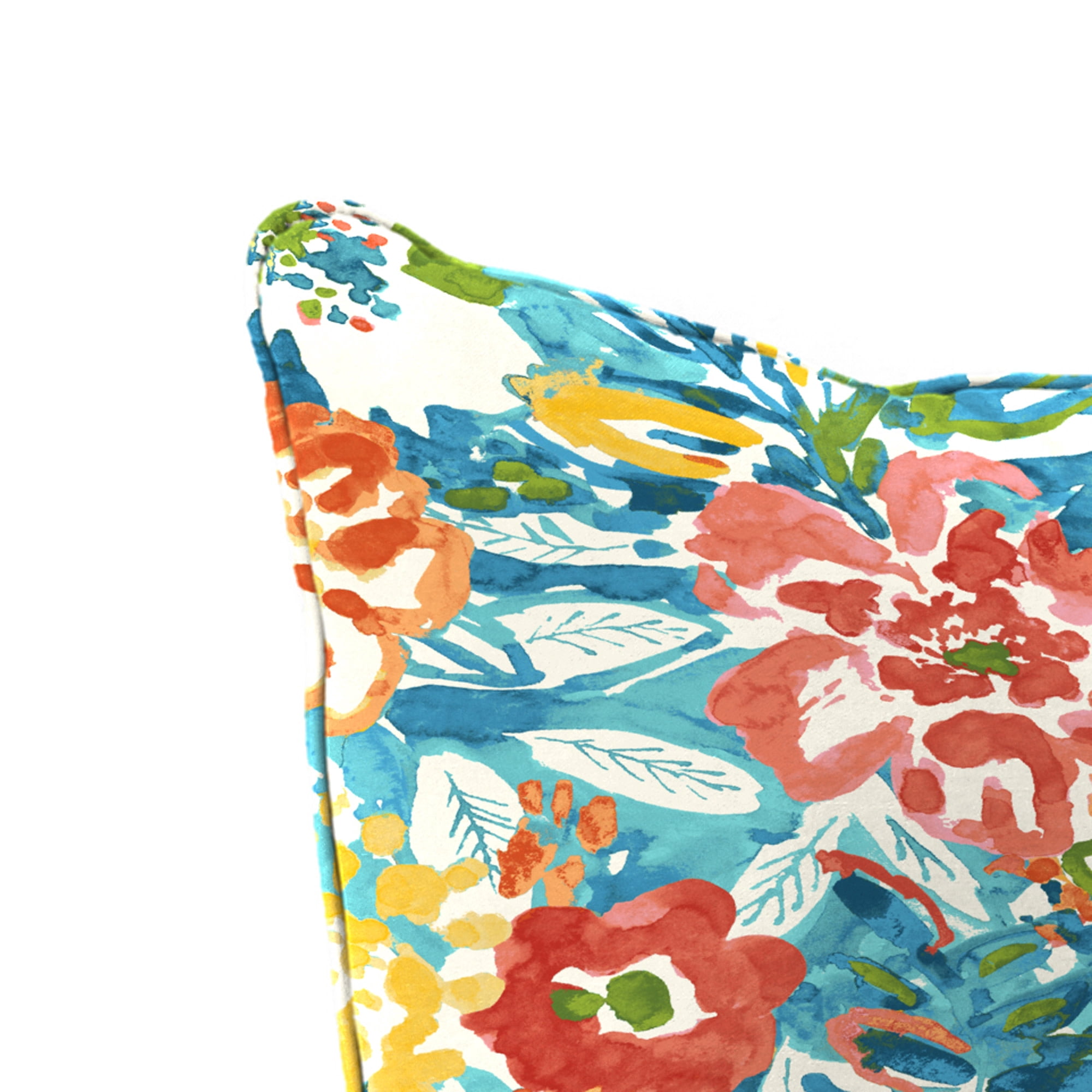 Jordan Manufacturing 46.5" x 24" Sun River Sky Multicolor Floral Rectangular Outdoor Deep Seat Chair Cushion Set with Welt