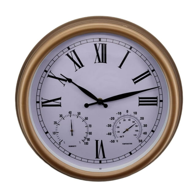 15 '' Reloj de pared Termómetro Medidor Interior Hogar Almacén Temperatura Humedad Higrómetro Medidor de precisión Celsius 0 %