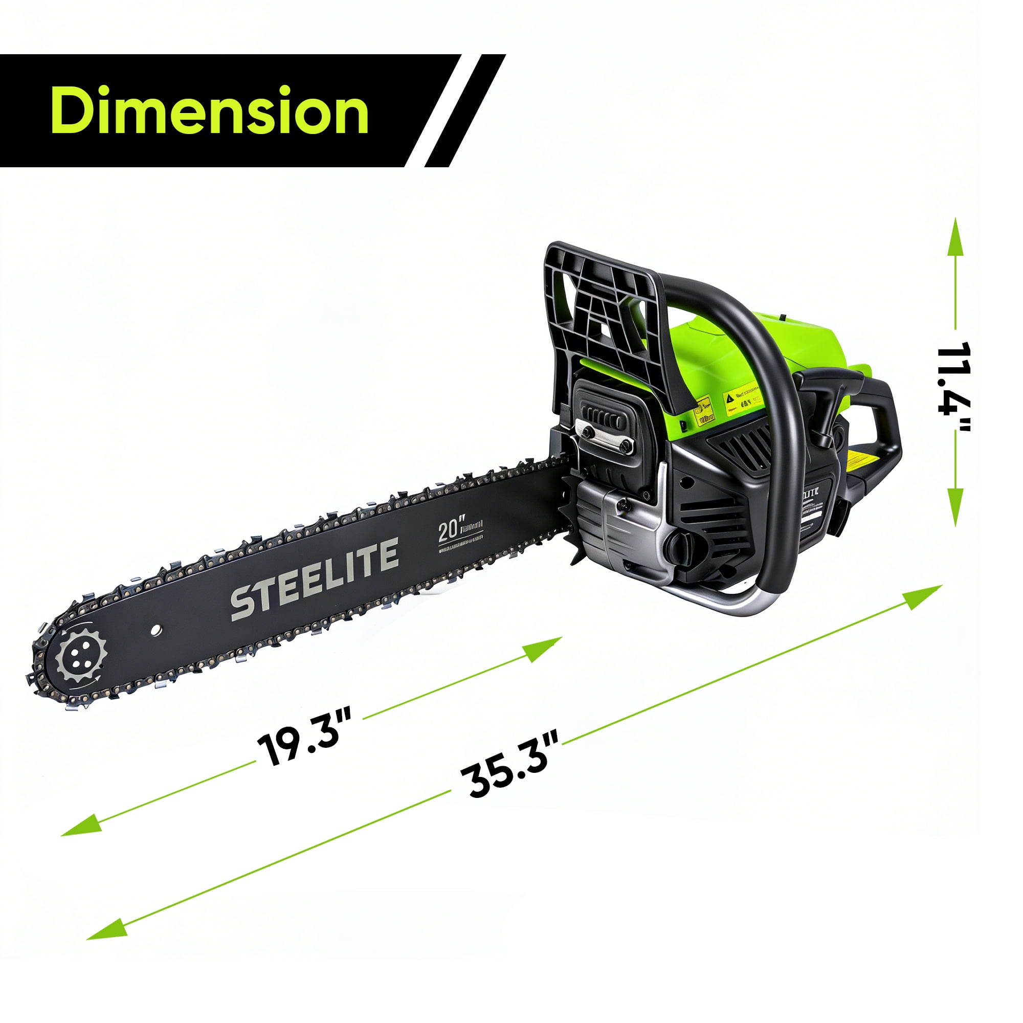 Steelite 62CC Gas Powered Chainsaw,20 Inch 2-Stroke Petrol Handheld Cordless Chain Saw,Gasoline Gas Chainsaws for Wood Cutting, Tree Trimming