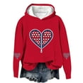 thumbnail image 2 of NAISIBABY Girls Valentine's Day Hoodie, Fleece Lined Long Sleeve Heart Prints Fall Winter Fashion Hooded Sweatshirt Red 9T, 2 of 5
