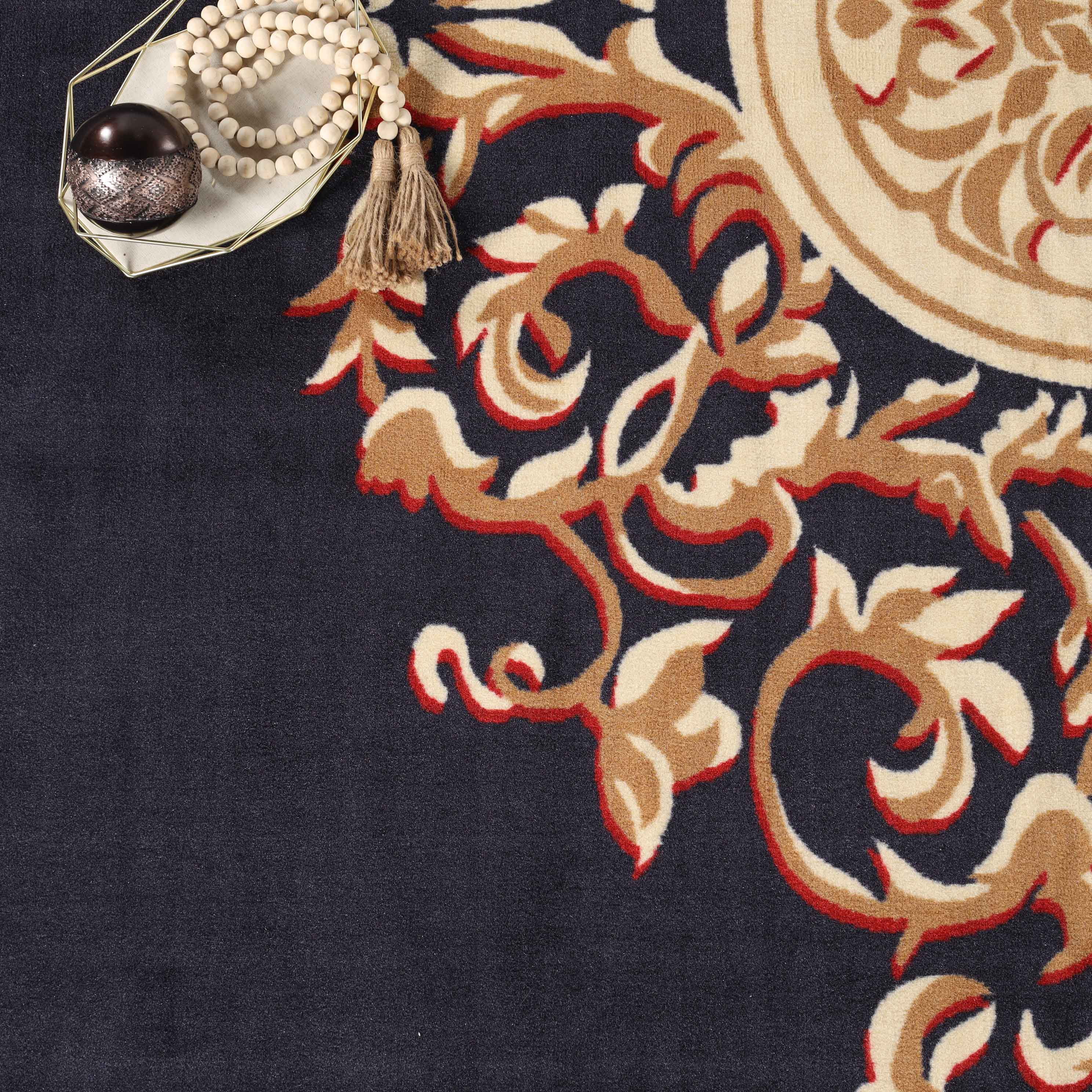 Superior Oversized Medallion Indoor Area Rug, 12' x 18', Midnight Blue