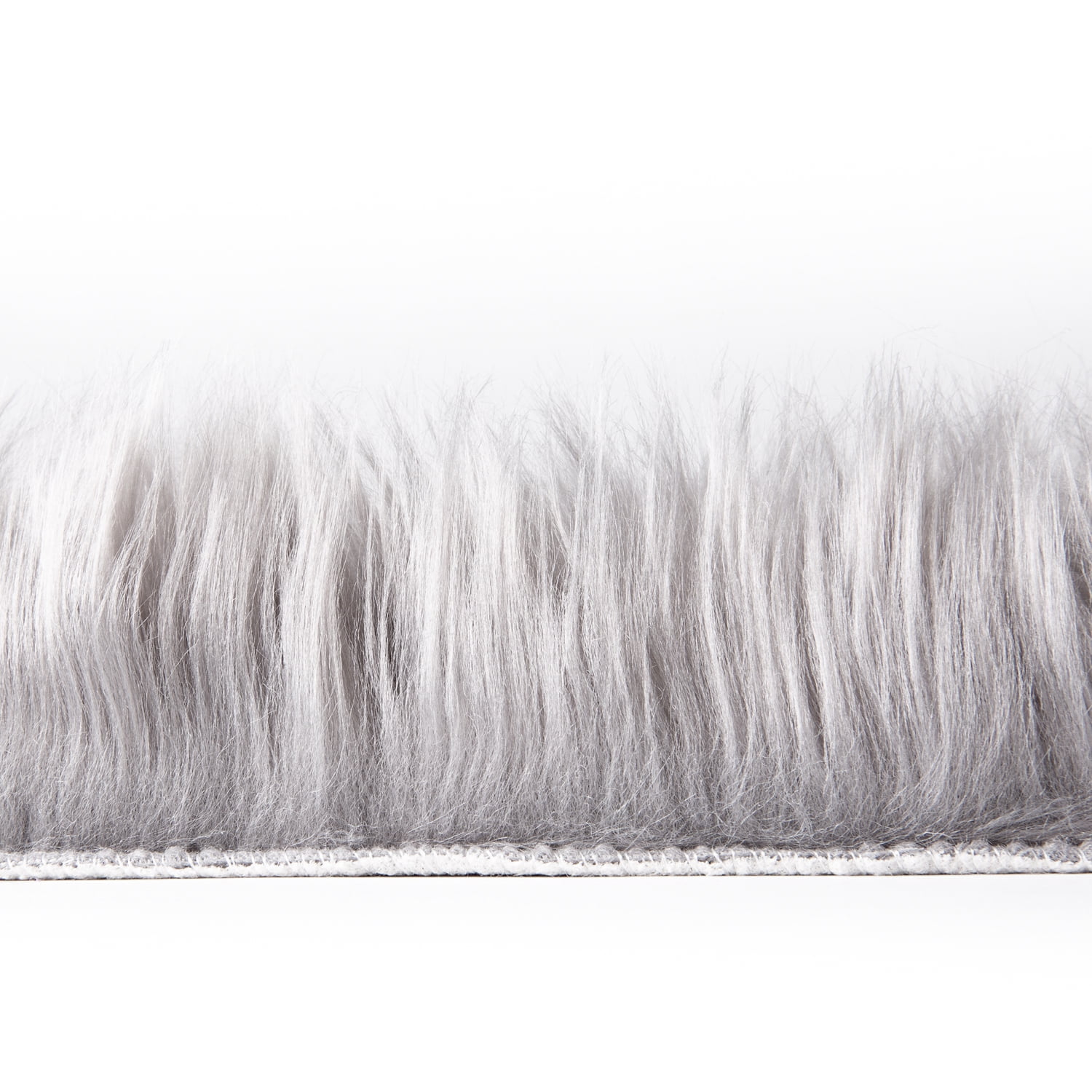 Soft Fluffy Faux Sheepskin Fur Area Rug, Home Decorative Indoor Floor Mat, Rectangle Gray, 2 x 3 Feet